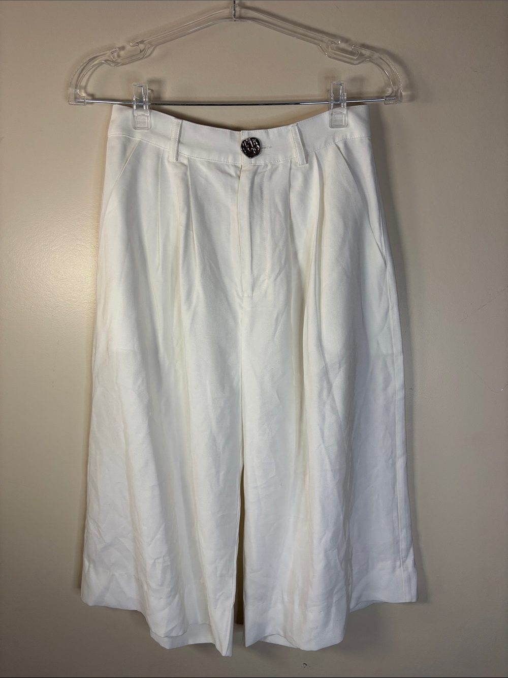 NONchalant High-Waist White Wide-Leg Tailored Shorts